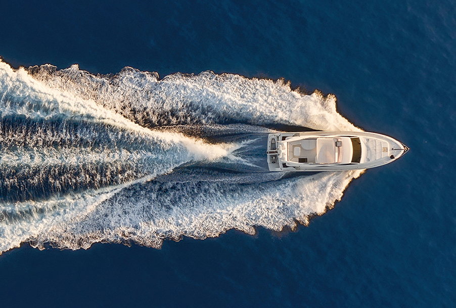 boat driving in ocean